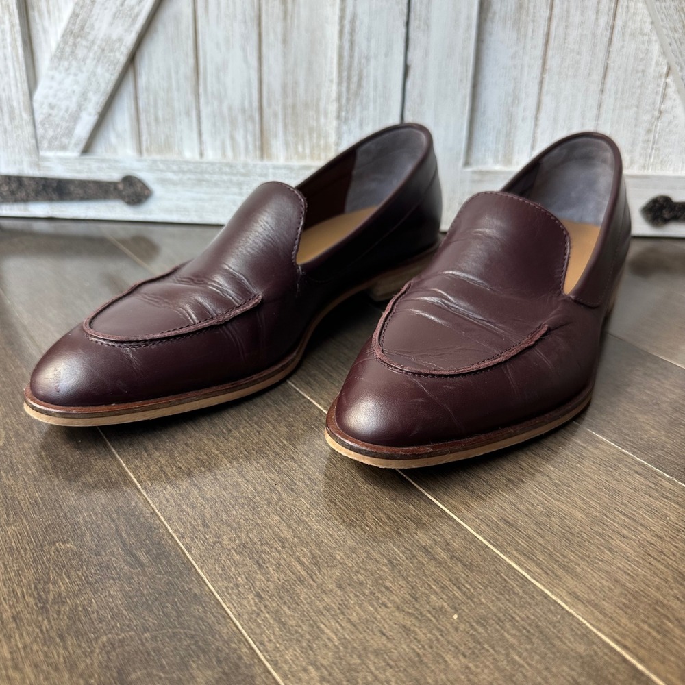 Everlane Womens The Modern Loafer Leather Preppy Casual Burgundy 7.5‎